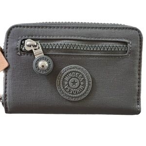 Mindesa Wallet Zip Around Casual Gray Nylon ID Slots Change Pocket NEW